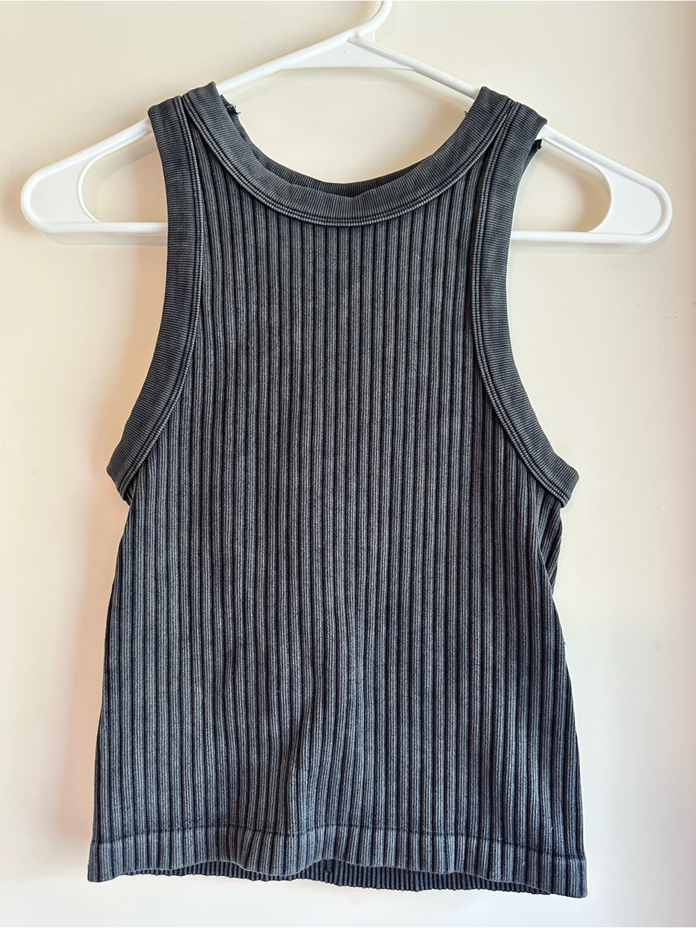 Zenana Outfitters Ribbed Racerback Tank in Charcoal